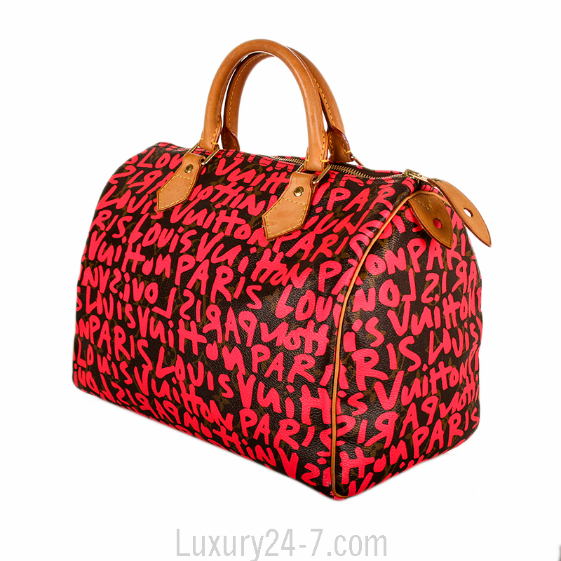 Louis Vuitton Pink Graffiti Speedy 30 Bag | eBay