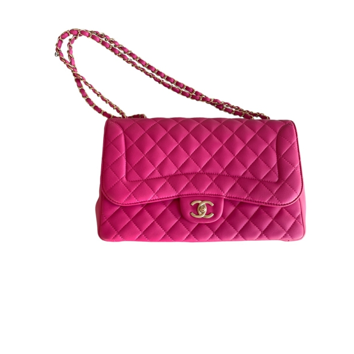 Chanel Pink Leather Jumbo Mademoiselle Chic Flap Bag