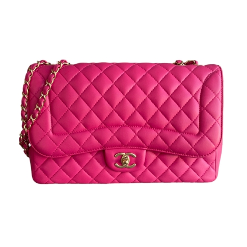 Chanel Pink Leather Jumbo Mademoiselle Chic Flap Bag at the best price