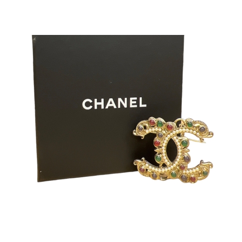 Chanel Antique CC Goldtone Brooch at the best price