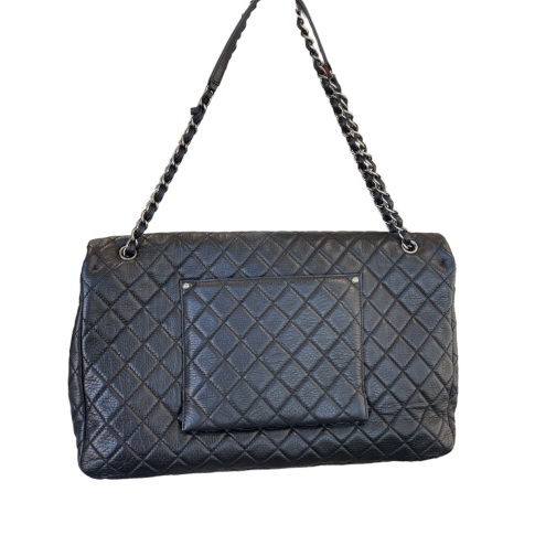 Chanel Black Calfskin Quilted XXL Travel Flap Bag at the best price
