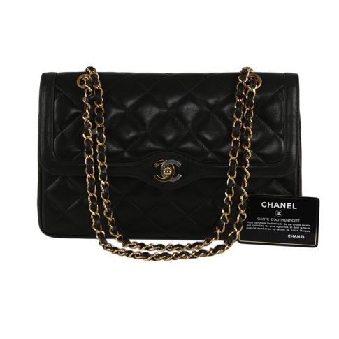 Chanel Limited Edition Paris Gold & Silver Hardware Double Flap Bag at the  best price