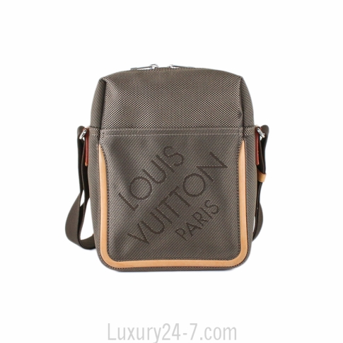 Auth Louis Vuitton Damier Geant Citadin PM Shoulder Cross Bag M93043 Brown