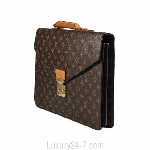 Louis Vuitton Monogram Canvas Serviette Conseiller Briefcase Brown Leather  ref.364275 - Joli Closet