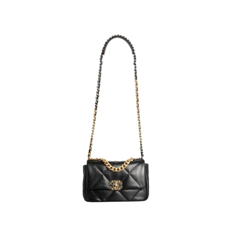 Chanel 19 Black Lambskin Medium Bag