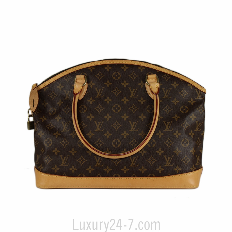 Louis Vuitton - Authenticated Lockit Vertical Handbag - Cloth Brown for Women, Very Good Condition