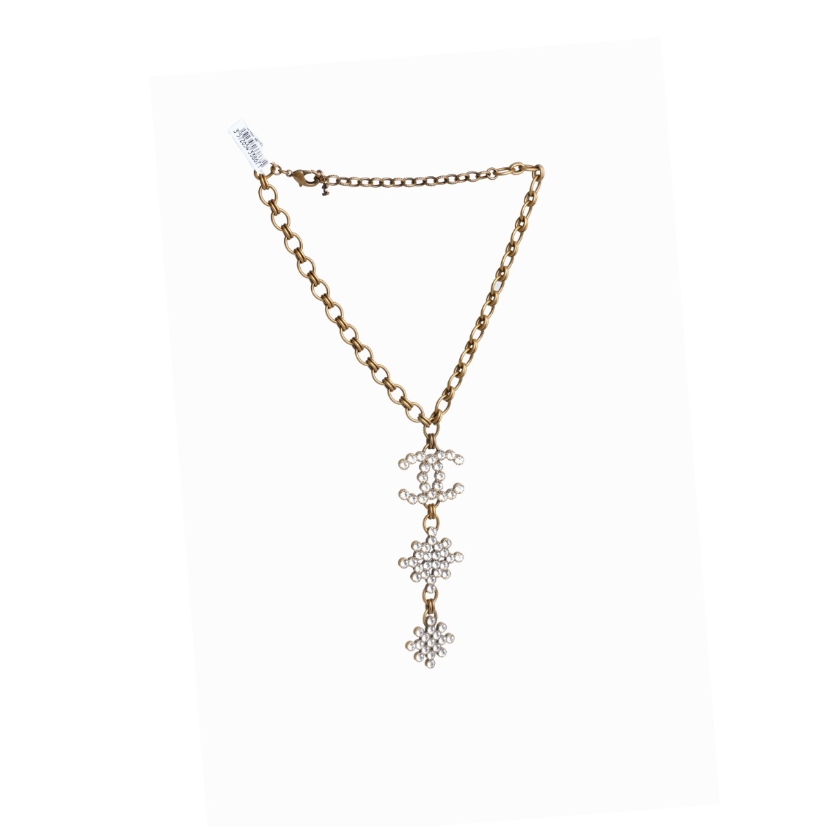 Chanel 2019 Resin, Faux Pearl & Strass Curb Chain Drop Necklace