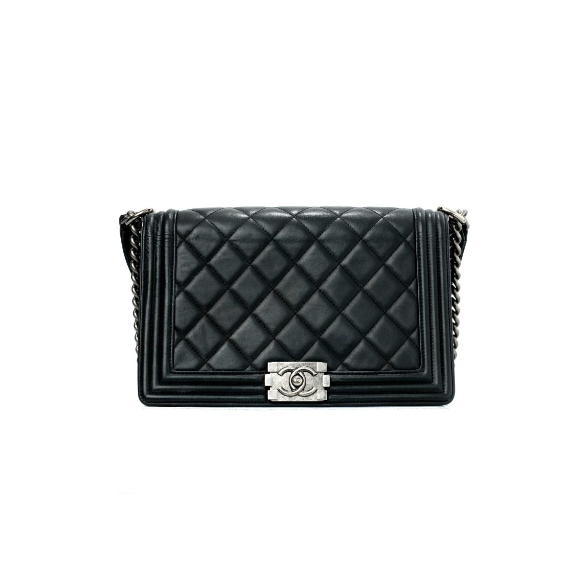 Chanel Calfskin Double Stitch Large Boy Bag (SHF-22183) – LuxeDH