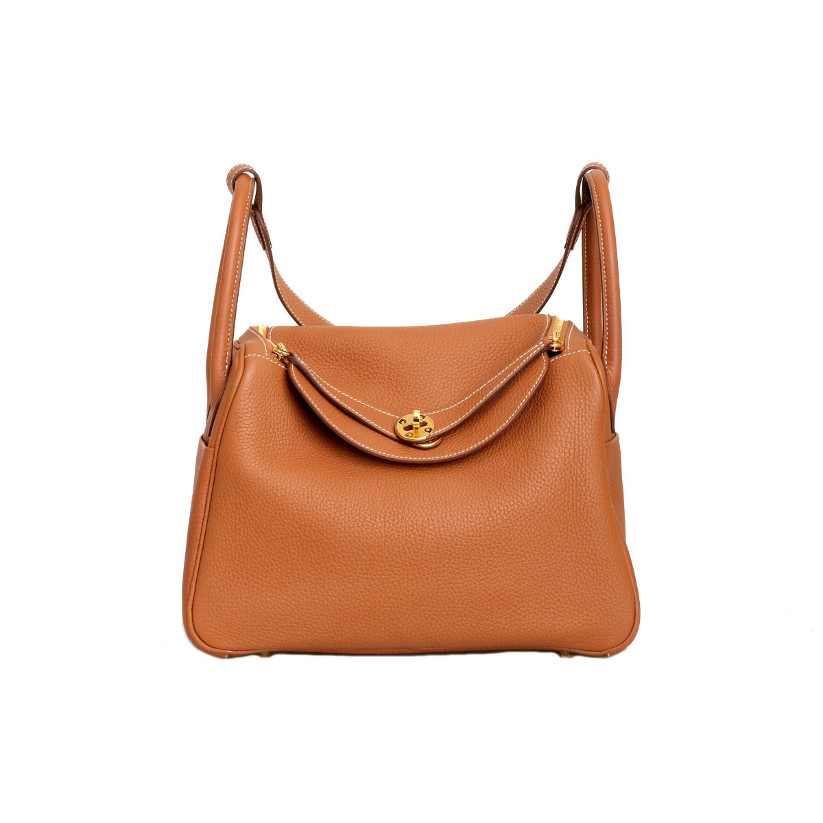 Hermes 30cm Tabac Camel Clemence Leather Gold Plated Lindy Bag - Yoogi's  Closet