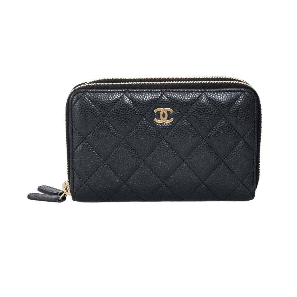 Chanel Quilted CC Double Zip Black Wallet at the best price