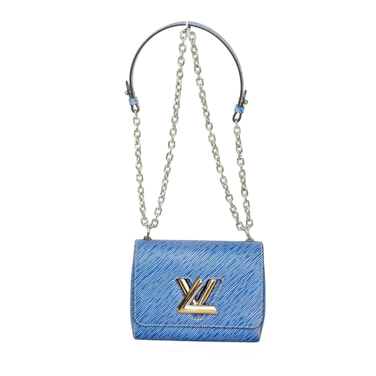 100% Authentic Louis Vuitton Twist MM Blue Denim Epi Leather