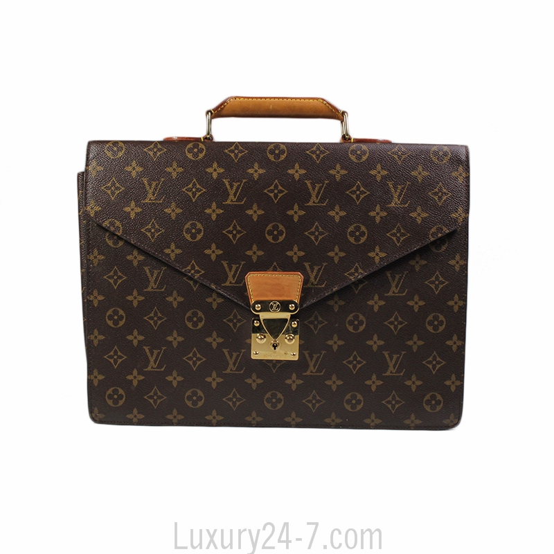 Vintage Louis Vuitton Top Handle Rare Serviette Conseiller Briefcase Brown  Mon