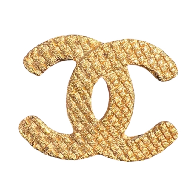 Chanel CC Woven Textured Hardware Brooch