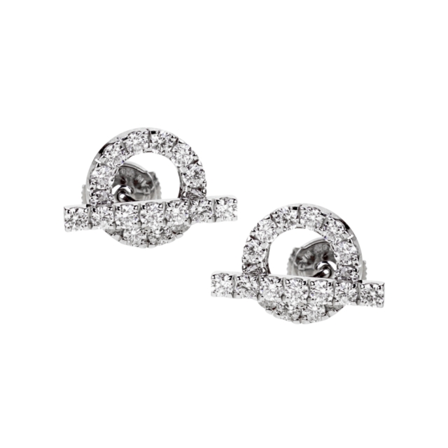 Hermes 18K White Gold Diamond Finesse Earrings