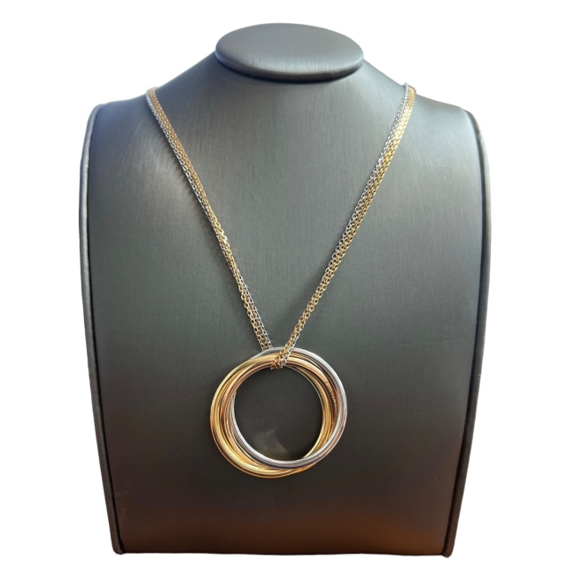 Cartier 18K Trinity Circle with Triple Chain Necklace 