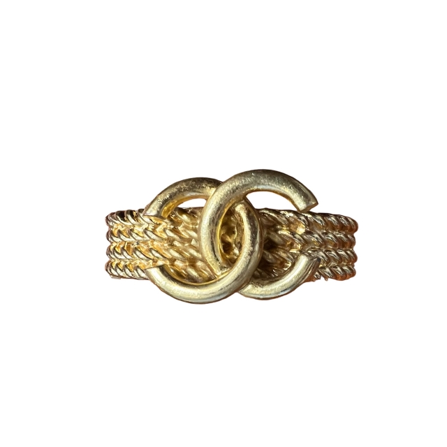Chanel Vintage Interlocking CC Gold Metal Bracelet 