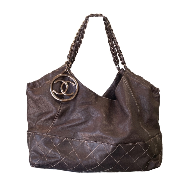 Chanel Brown Leather   XL Coco Cabas Tote Bag
