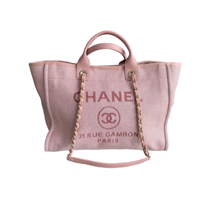 Chanel Light Pink Canvas Deauville Tote