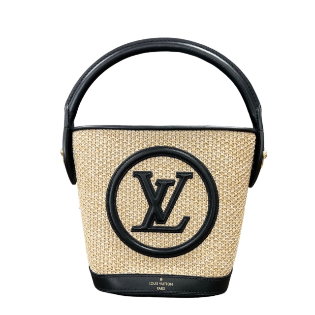 Louis Vuitton Petit Raffia Bucket Bag with Strap