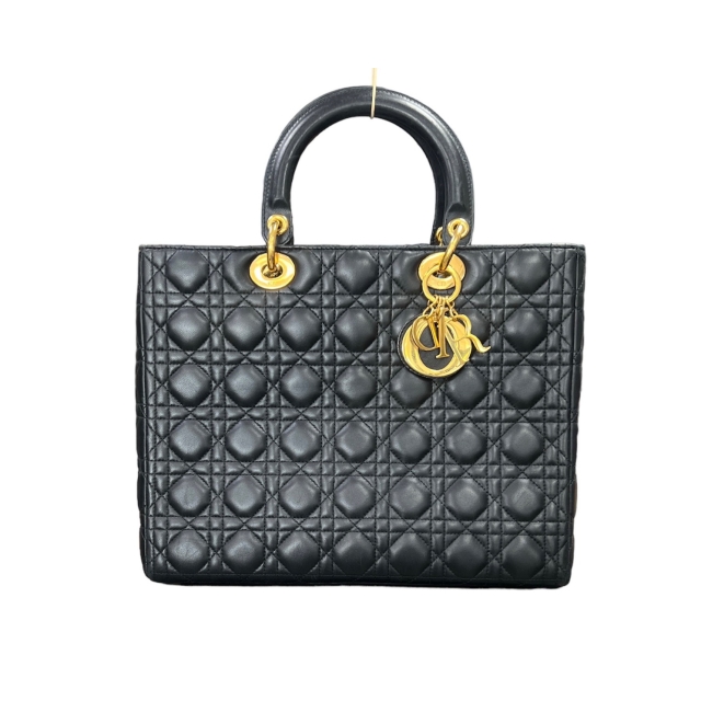 Dior Black Lady Dior Cannage Leather Bag