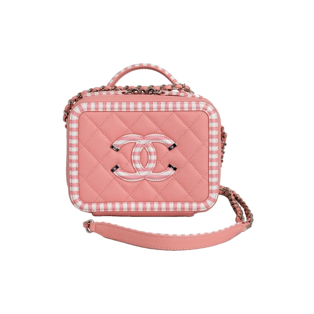2019 Chanel Pink Small Filigree Vanity Case Crossbody Bag