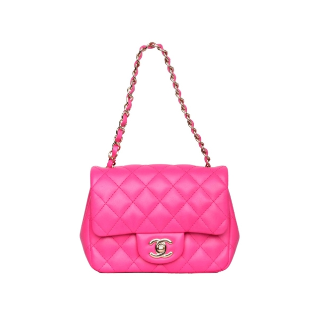 Chanel Magenta Quilted Leather Mini Flap Bag