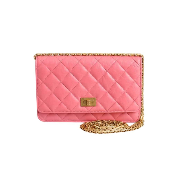 Chanel Pink Reissue Wallet On Chain 