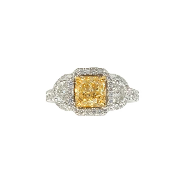 EGL 1.27 ct Fancy Yellow VS1 Diamond 18K Ring