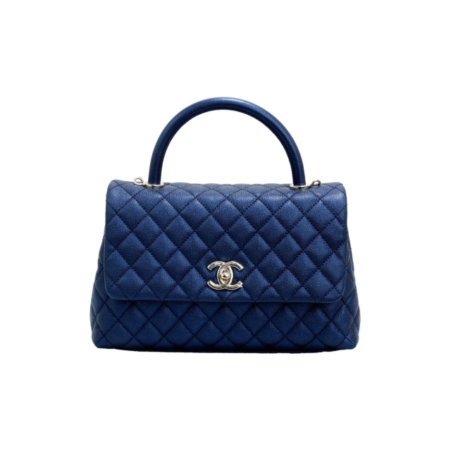 Chanel Blue  Small Coco Iridescent Top Handle bag