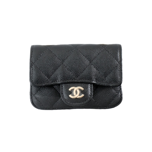 Chanel Black Classic Grained Calfskin Belt Bag