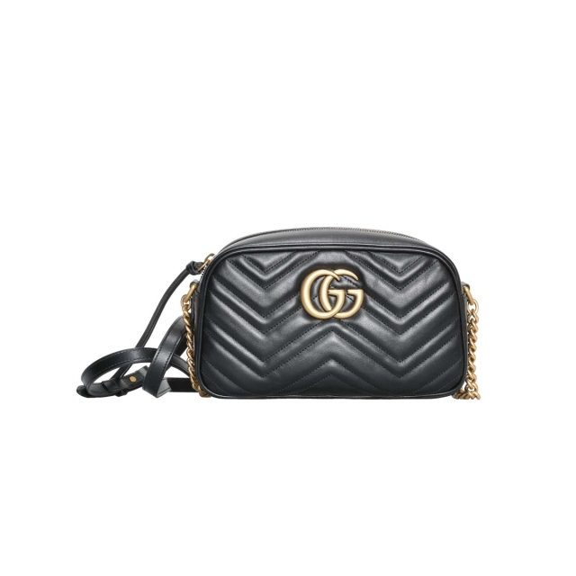 Gucci Black GG Marmont Small Matelassé Shoulder Bag