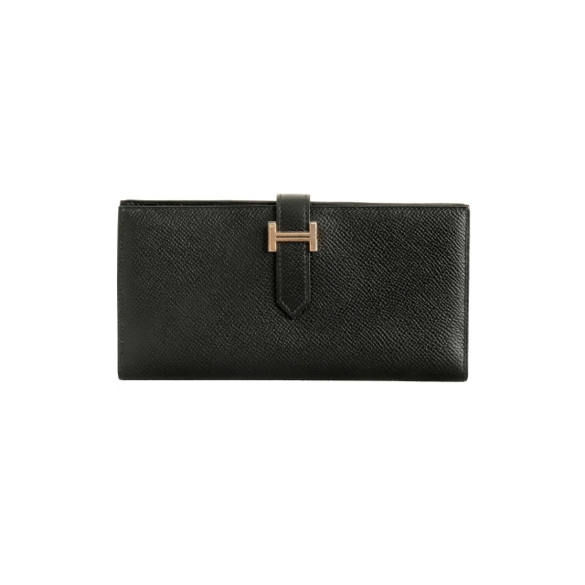 Hermès Black Epsom Bearn Wallet 