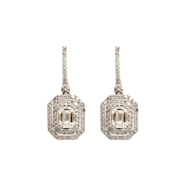 EGL Emerald G VVS 1.02ct 1.01ct Diamond Earrings