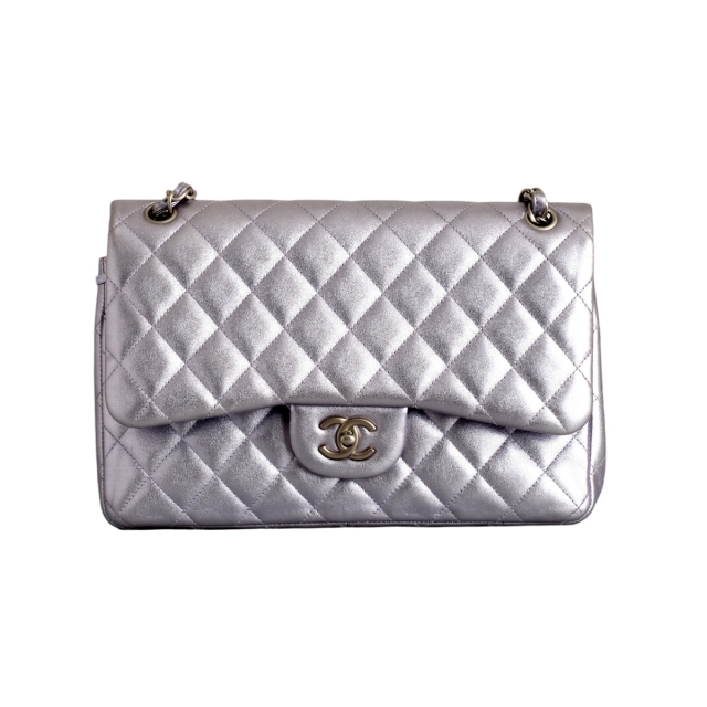 Chanel Silver Iridescent Jumbo Bag