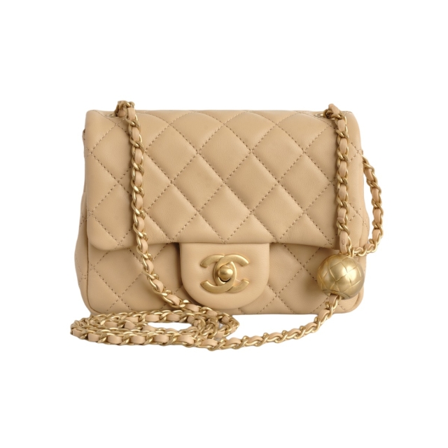 Chanel Beige Classic Mini Square Flap Bag