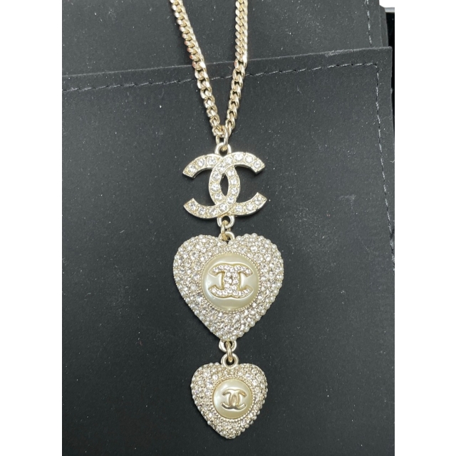 Chanel Double Heart RS CC Necklace