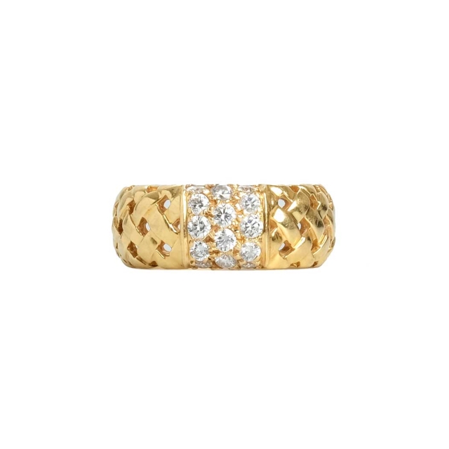 Tiffany & Co. 18K Diamond Vannerie Ring