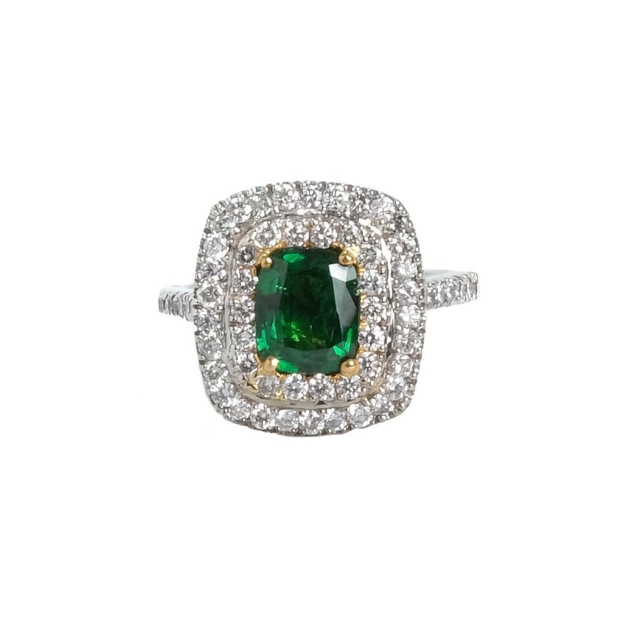 2.30ct Garnet Halo Diamond Ring