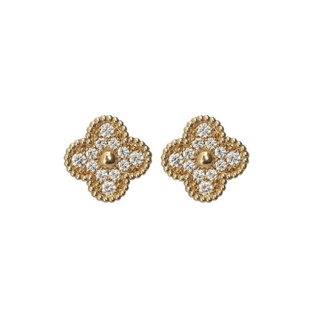Van Cleef Vintage Alhambra Diamond Earrings