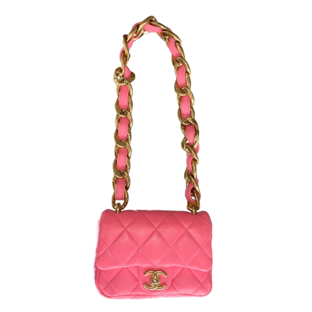 Chanel Pink Lambskin Mini Funky Town Flap Bag