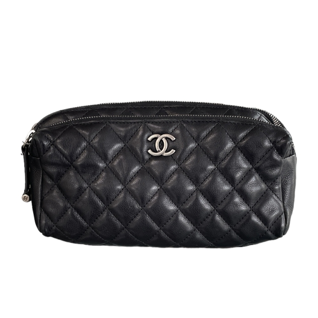 Chanel Black Quilted Calfskin Street CC Waist Bag