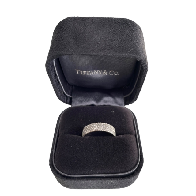 Tiffany & Co 18K Platinum Gold Etoile Diamond Eternity Band Size 9.5