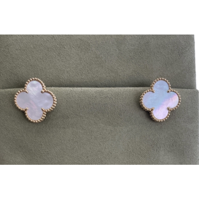 Van Cleef & Arpels 18K Yellow Gold and Mother of Pearl MAGIC Earrings