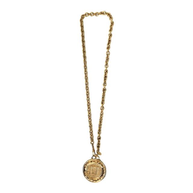 Chanel Gold Plated Vintage 80s  31 Rue Cambon CC Medallion Chain Necklace