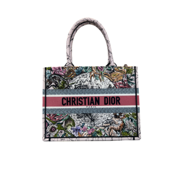 Christian Dior Floral Canvas Medium Book Tote 