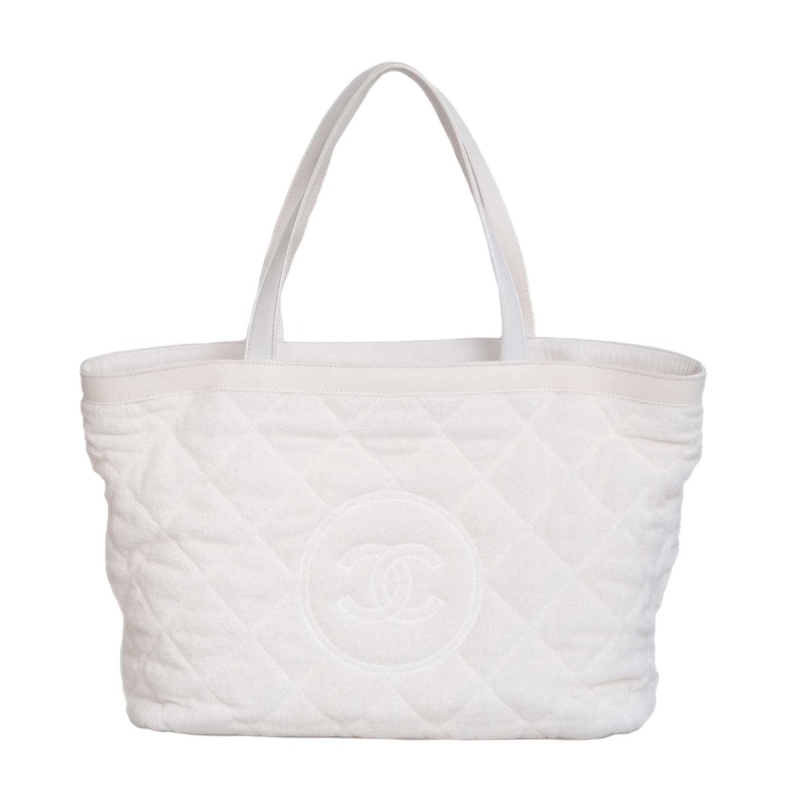 Iconic Spring 1994 Chanel Large Printed Towel in Cream & White