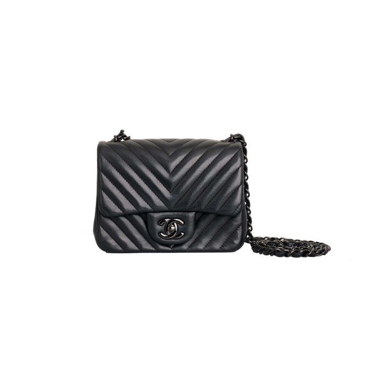 Chanel So Black Mini Chevron Square Flap Bag at the best price