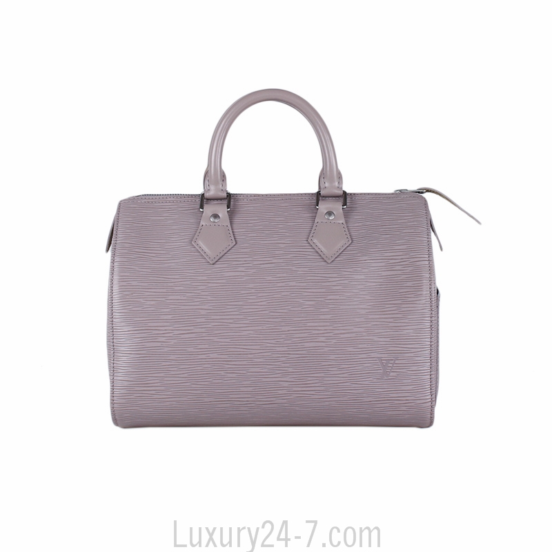LOUIS VUITTON Purple Lilac Gray Epi Leather Speedy 25 Satchel
